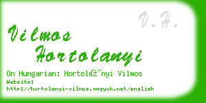 vilmos hortolanyi business card